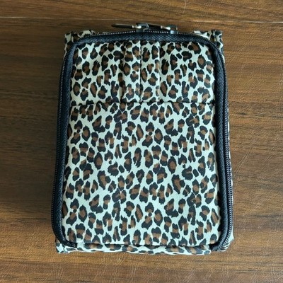 Travelon Travel Wallet Leopard Print Passport Crossbody Neck Bag Y2K
