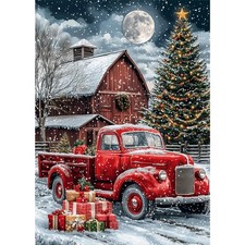 Christmas Diamond Painting Kits for Adults, 5D Winter Farm Truck Diamond Art Kit