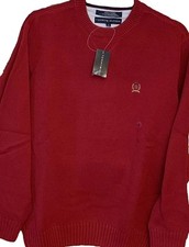 Tommy Hilfiger Y2K Men  s Sweater Dark Red Crest Logo New With Tags Size Medium
