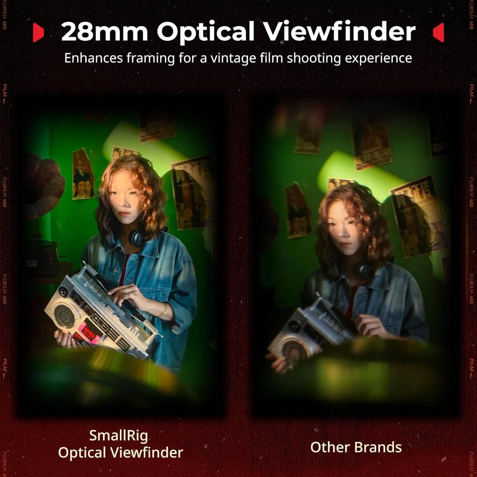 SmallRig 28mm External Optical Viewfinder 4:3 Viewfinder 5-Lens Optical System - Image 3 of 4