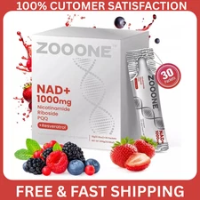 ZOOONE NR1000 NAD+ Berry Flavor Drink Mix - Support Eye Health, 30 Packets