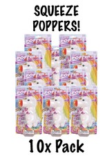 10x Pack Hog Wild Unicorn Ball Popper Toy - 4 Soft Foam Balls - SQZ Pops 20 Feet