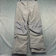Lands' End Youth Snow Pants Size 12 Gray Insulated Ski Winter Bibs Reinforced