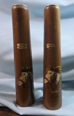 Salt & Pepper Shaker Set Souvenir Kentucky Slim Wooden Teak 1960s Vintage MCM