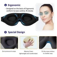 MZOO Luxury Sleep Eye Mask for Side Sleeper Men Women, Zero Eye Pressure 3D Slee