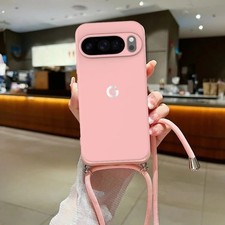 Liquid Silicone Case with Crossbody Lanyard for Google Pixel 10 9 8 7 6 Pro XL 