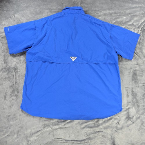 Chemise Columbia PFG Bahama II Homme – 2XL, Bleu, Manches Longues, Omni-Shade, Occasion