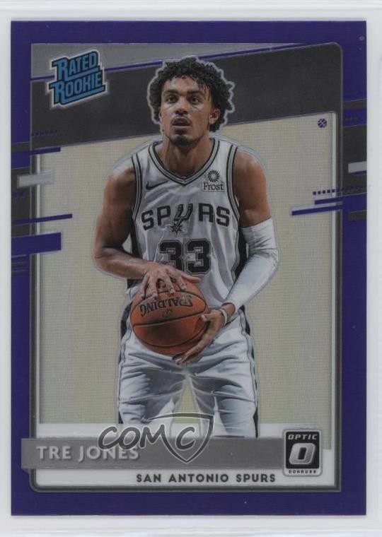 2020-21 Panini Donruss Optic Rated Rookie Purple Prizm Tre Jones #188 8d4
