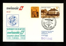 Postal History First Flight Swissair 5/17/1983 Budapest Hungary to Switzerland