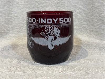RARE 1960's/70's Indianapolis Indy 500 Red Hi-Ball Rocks Glass, BEAUTIFUL!