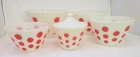 Fire King Red Dot Bowl Set and Grease Pot w/Lid
