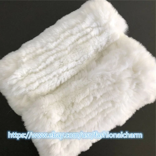 Womens Winter Real Rabbit Fur Gloves Knitted Stretch Fingerless Mitten Gloves - Picture 79 of 102