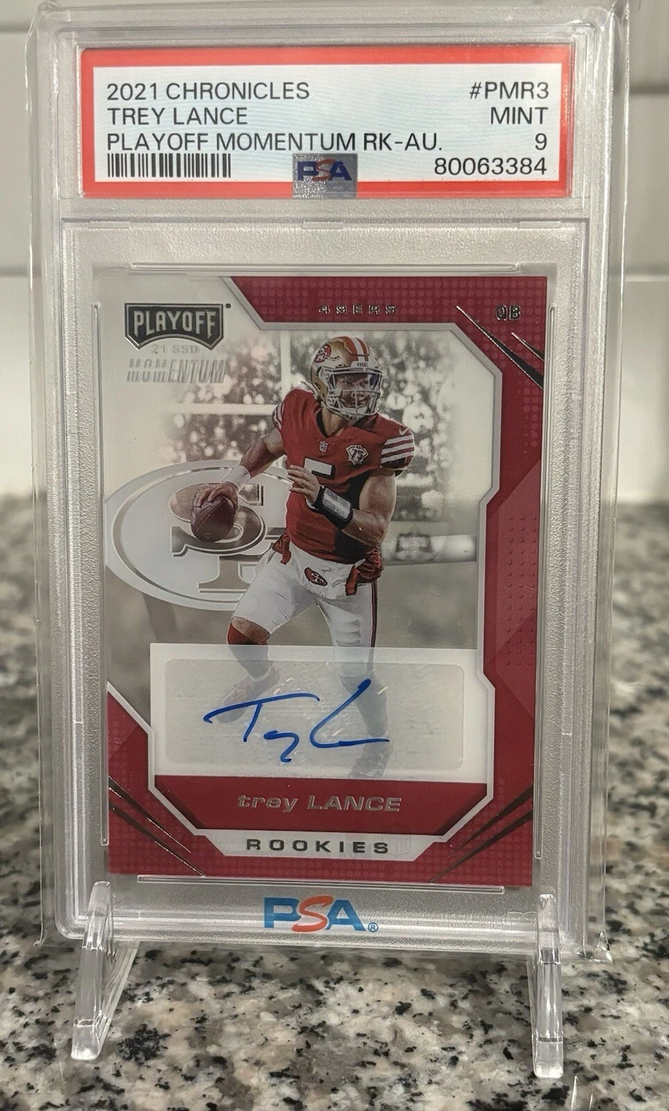 Trey Lance Panini Chronicles Playoff Momentum Rookies #PMR3 Autograph