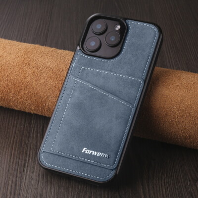 Handyhülle  für iPhone 16E 15 14 13 12 11 Pro Max Leder Karte Schlitz Stand Case