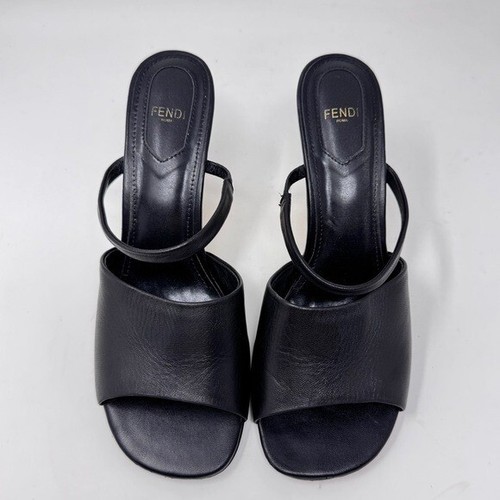 Fendi Black Leather First Heel Sandals 95mm– Size 42 - Picture 3 of 14