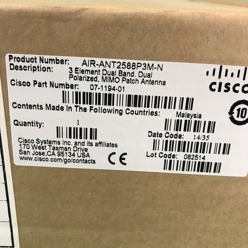 Cisco AIR-ANT2588P3M-N 2.4GHz 5GHz 8dBi Dual Band Antenna - Picture 4 of 4