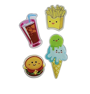 Pen+gear 4pc Magnet Set Hamburger. Fries. Drink.&Ice Cream Cone