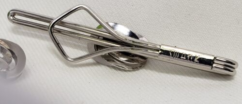 Vtg Swank MCM Mid Century Modern Abstract Cufflinks & Tie Clip Set - Picture 2 of 2