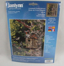 NEW 2002 Janlynn 120-36 Counted Cross Stitch Kit "House Sitting" Cat Kitty Bird