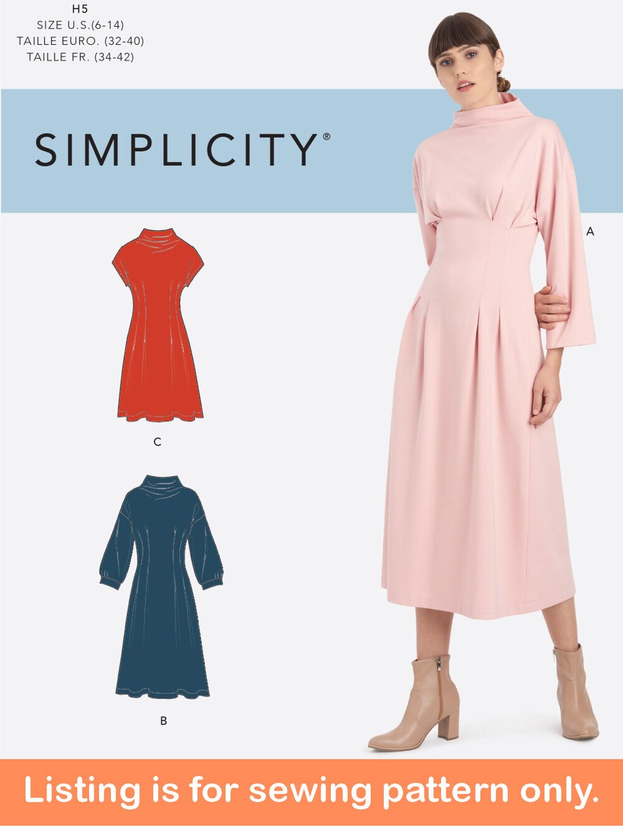 SEWING PATTERN Sew Womens Clothes - Knit Dress Short Long Sleeves Plus Size  9174