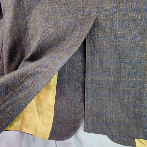 VTG Bill Blass Sport Coat 40R Platinum Wool Jacket 2-Btn Brown Glen Plaid Blazer - Picture 4 of 11