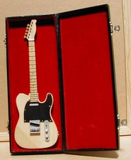 Electric Guitar replica handmade collectible miniature 9.5" with stand  case