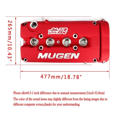 Mugen Styl Racing Engine Valve Cover For Honda Civic B16 B17 B18 VTEC B18C GSR - Picture 6 of 7