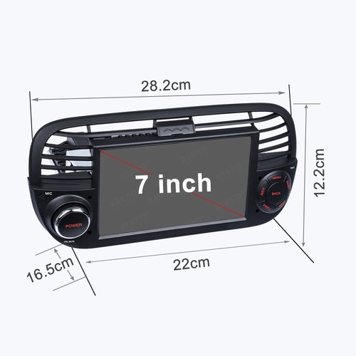 2+32GB For Fiat 500 2007-2015 Android 13 7" Carplay Car Stereo Radio GPS Navi BT - Picture 2 of 15