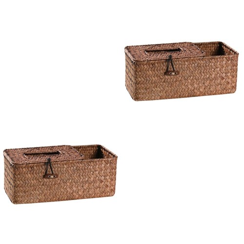 2 Runde Taschentuchboxen Aus Holz & PP - 13x13x13 Cm, Nordisches Design, Für Bad & Wohnzimmer
