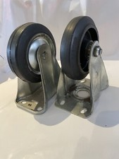 trolley wheels 130mm diameter Non Marking Rubber Wheels In Metal Frame 