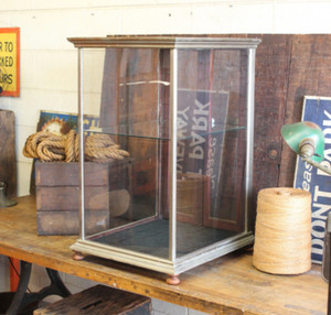 1900s Antique Country Store Display Case Showcase Nickel Store Countertop