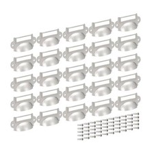 25 Etikettenhalter Griffe Etikettenrahmen Schubladenknöpfe Silbrig 69x35mm