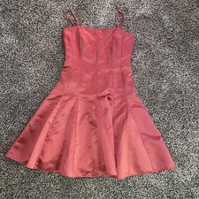 Womens Nine West Orange Sz 8 UnderWired Dress A-Line Sleeveless Spaghetti Strap