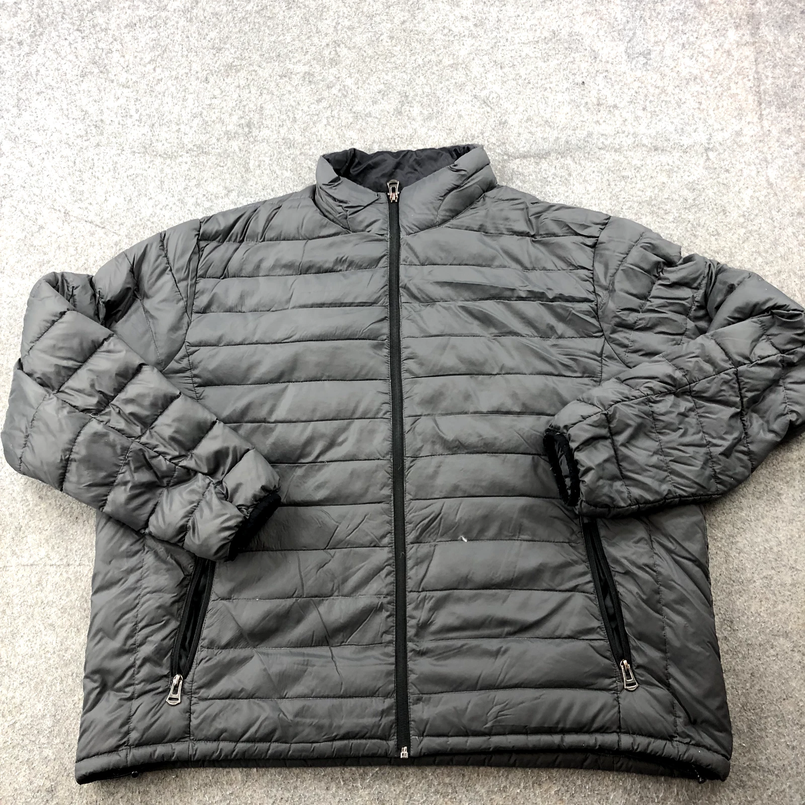 Cole Haan Jacket Mens 2XL Gray Quilted Logo Full Zip Puffer Casual Outdoors