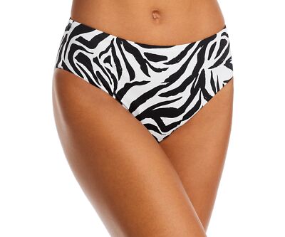 Aqua Swim Womens Animal Print High Waist Bikini Bottom Swimwear Size XS