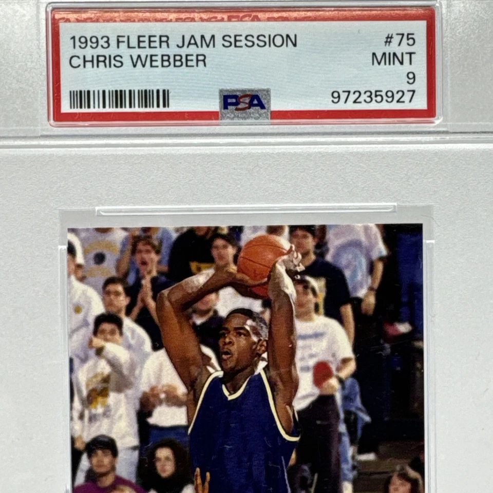 Chris Webber Rookie PSA 9 -1993 Fleer NBA Jam Session Jumbo-Michigan, Kings, HOF - Image 2 of 4
