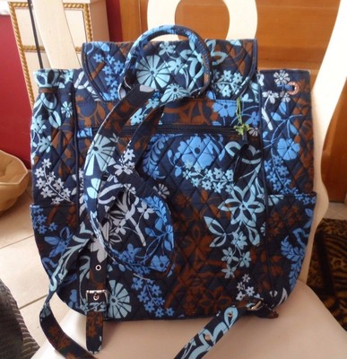 Vera Bradley Java blue floral paisley print string backpack Vera Bradley drawstring backpack in Java Floral | eBay main image 2