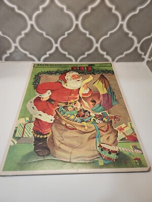 Vintage 1953 Whitman Santa Claus Frame Tray Puzzle  4424  11.5 x 14.75''