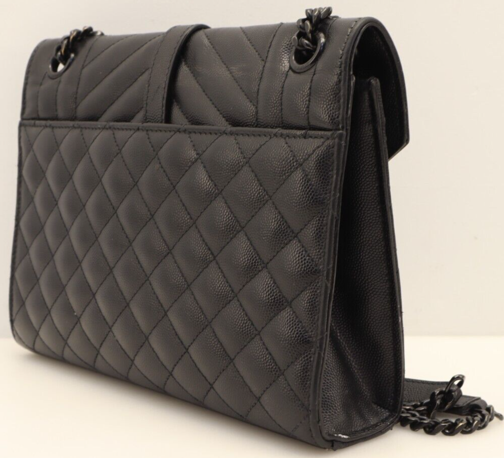 SAINT LAURENT Yves St Laurent YSL Borsa a mano grande busta borsa a tracolla nera