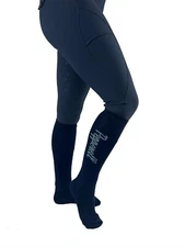 Pepperell Equestrian Long Riding Socks Knee High Navy or Black