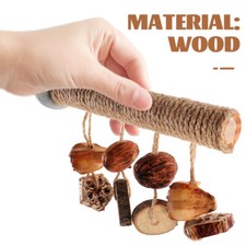 Parakeet Perch with Hanging Chew Toys Bird Grinding Wooden Parrot Cage Perch