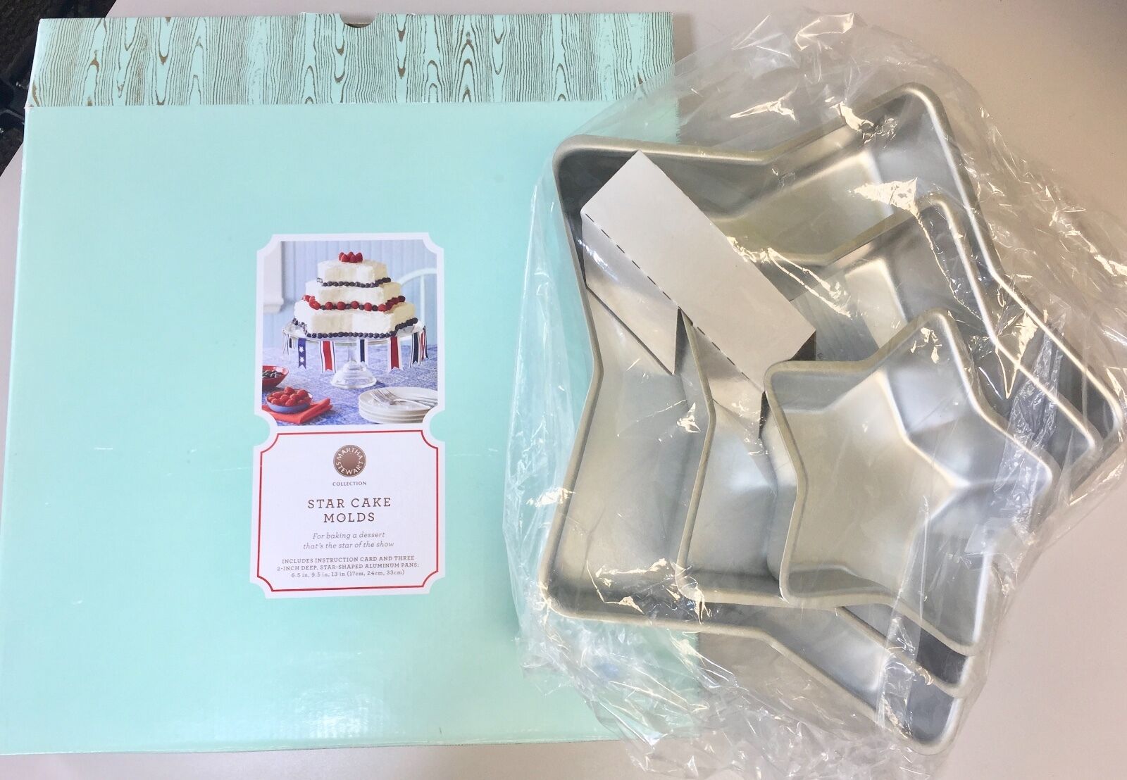 Martha Stewart Star Cake Molds Set of 3 Star Shaped Baking Pans Macy's Exclusive Świetne oferty z Japonii