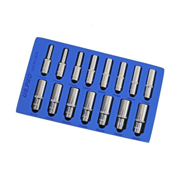 Sechskant Lang NüSse Steck Nuss Satz Set SteckschlüSsel Werkzeug CV 1/2“ 10-24Mm-image