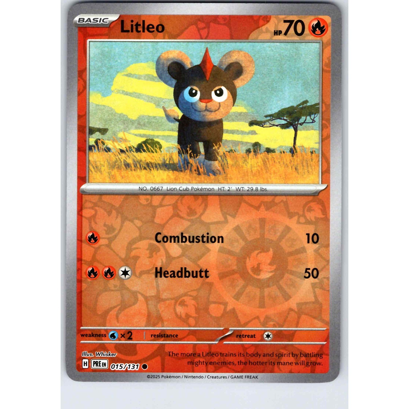 Litleo 15/131 Prismatic Evolutions Pokemon Card Reverse Holo NM TCG singles