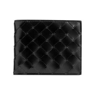 Bottega Veneta Woven Calf Leather Wallet For Men 4.3x3.7 in