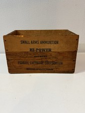 Vintage Federal Cartridge Corp Wooden Box High Power Shell Ammo Box Empty