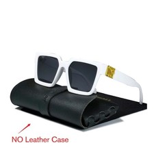 Oversized Square Sunglasses White Frame Black Lens Women Fashion Accessory