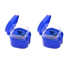 2X Dark Denture Case, with Strainer, Denture Bath Box False Teeth Storage2417