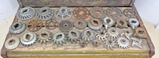 Lot of 29 Food Meat Hand Crank Table Mount Chopper Grinder Metal Blades Parts