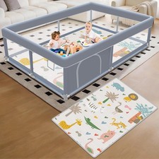65 x 50 Inch Baby Playpen with Mat Playpen for Babies and Toddlers Baby Play